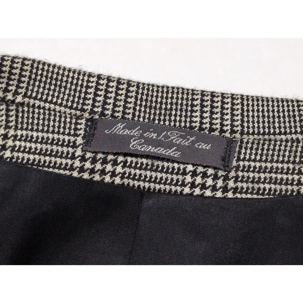 LORO PIANA SFI Jacobsons 100% Cashmere Blazer Sport Coat 44 Long Black Plaid